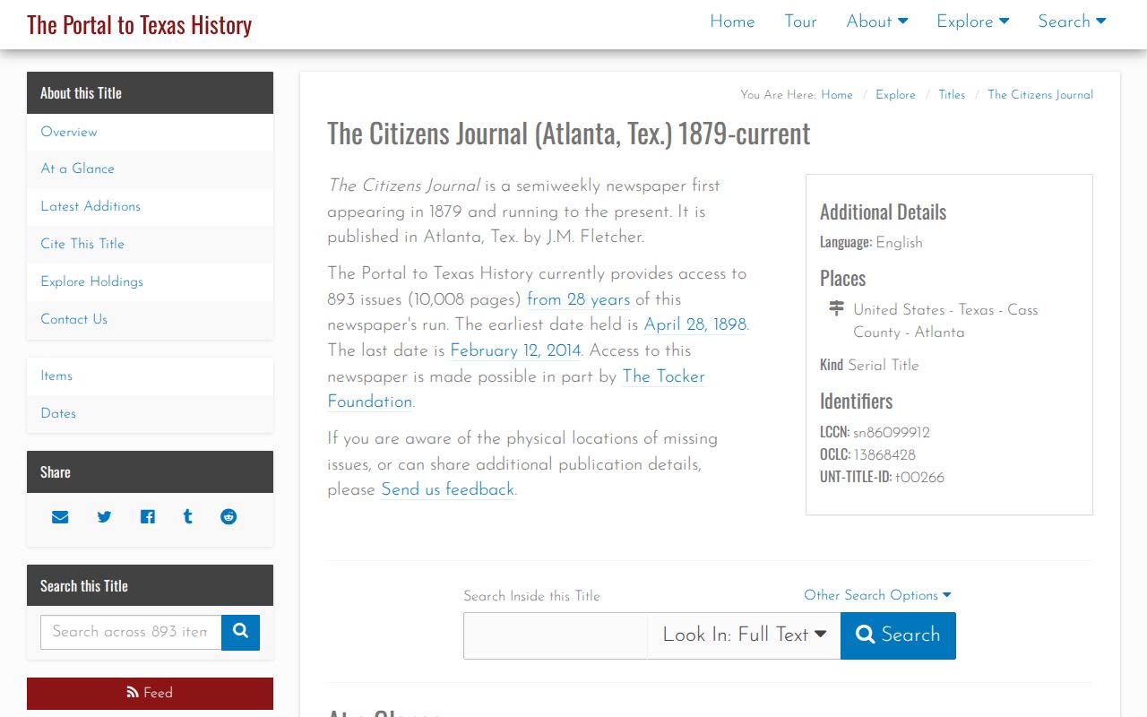 Cass County crime news historical newspaper title record